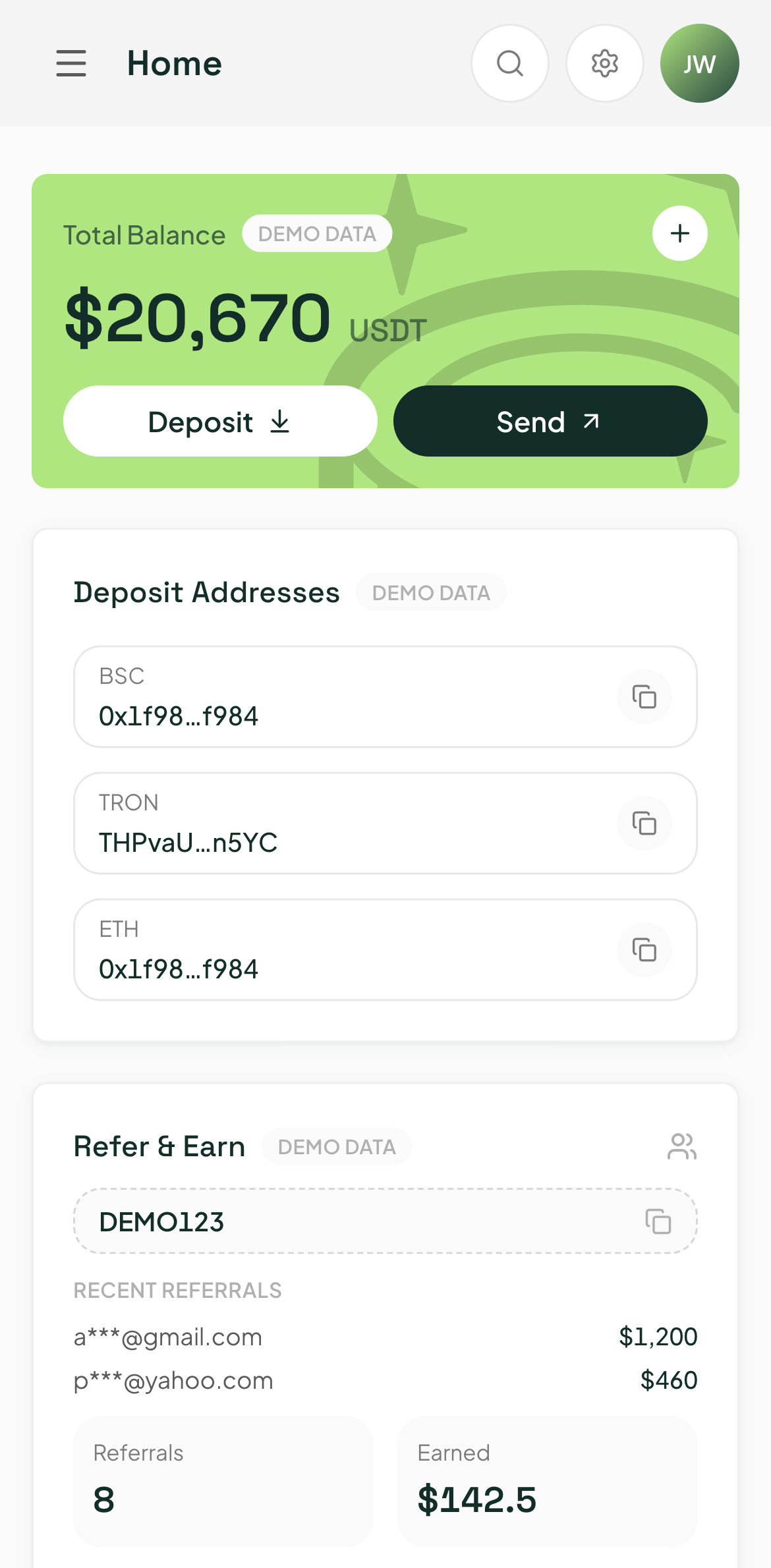 P2Pdex.io dashboard on mobile